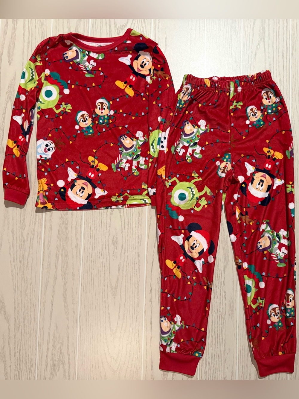 Disney 100 Boys S 6/7 Christmas Pajama Set NWOT